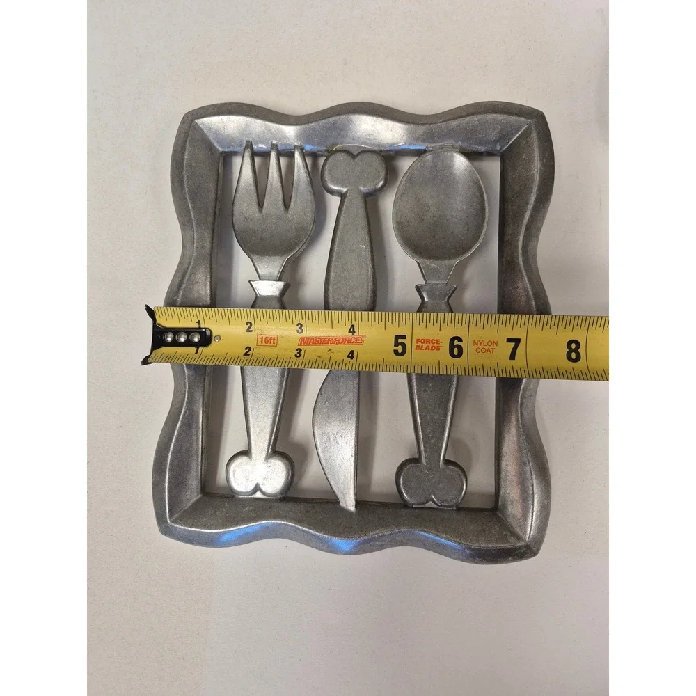 Vintage Set 4 Cast Aluminum Trivets Kitchen Wall Decor MCM Danish Modern Retro